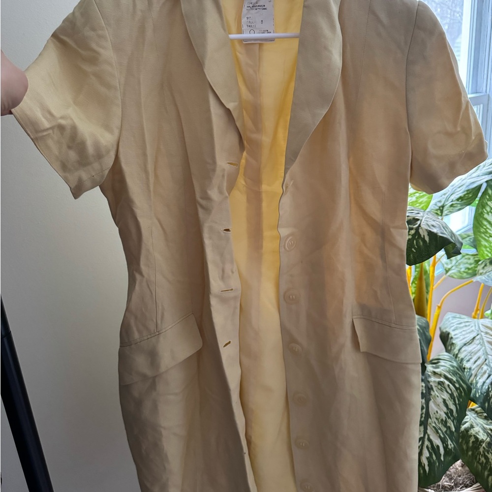 Vintage Yellow Button-Up Blazer dress